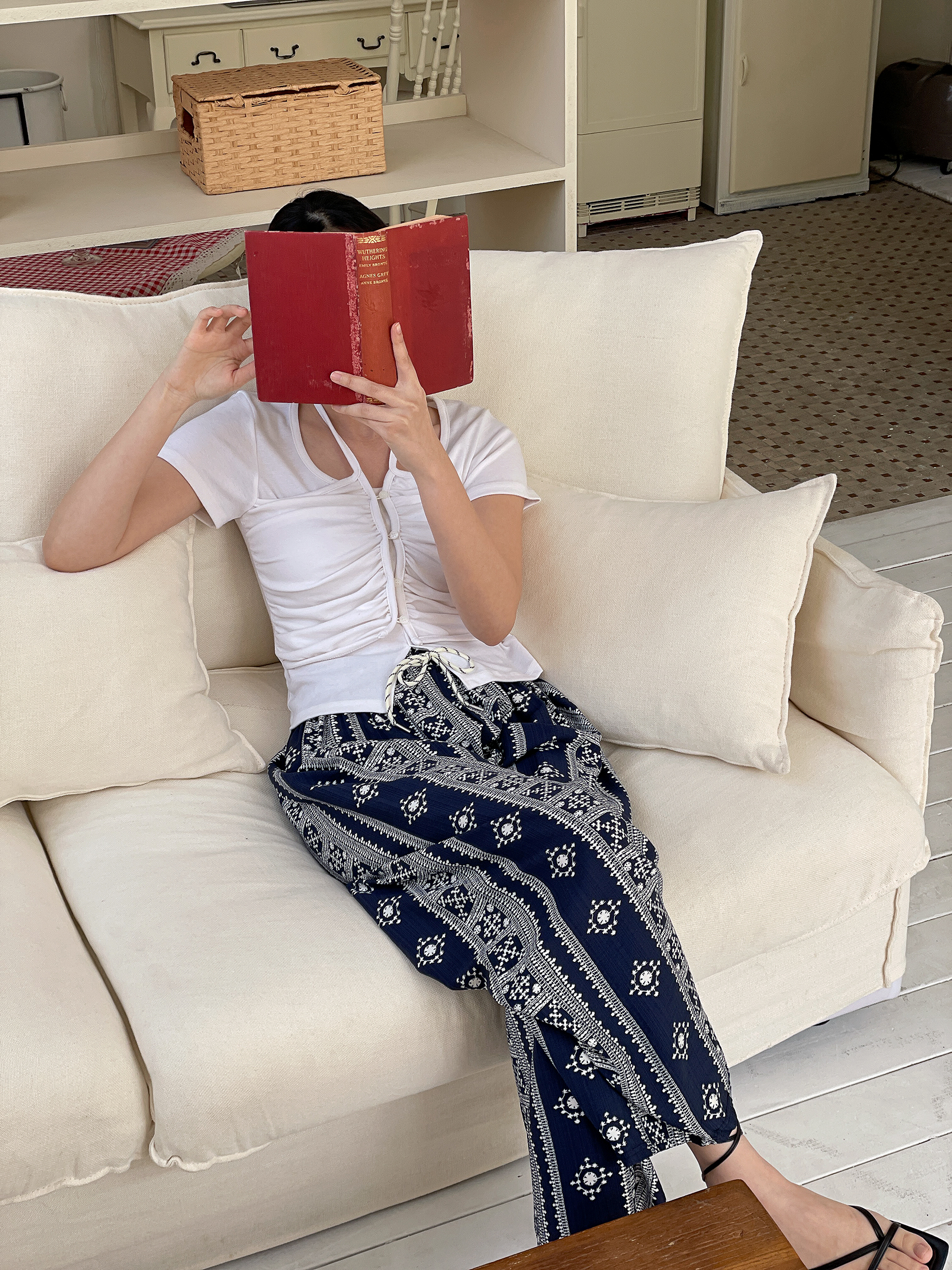 コットンドローストリングウエストゴムワイドエスニックパンツ | 詳細画像17