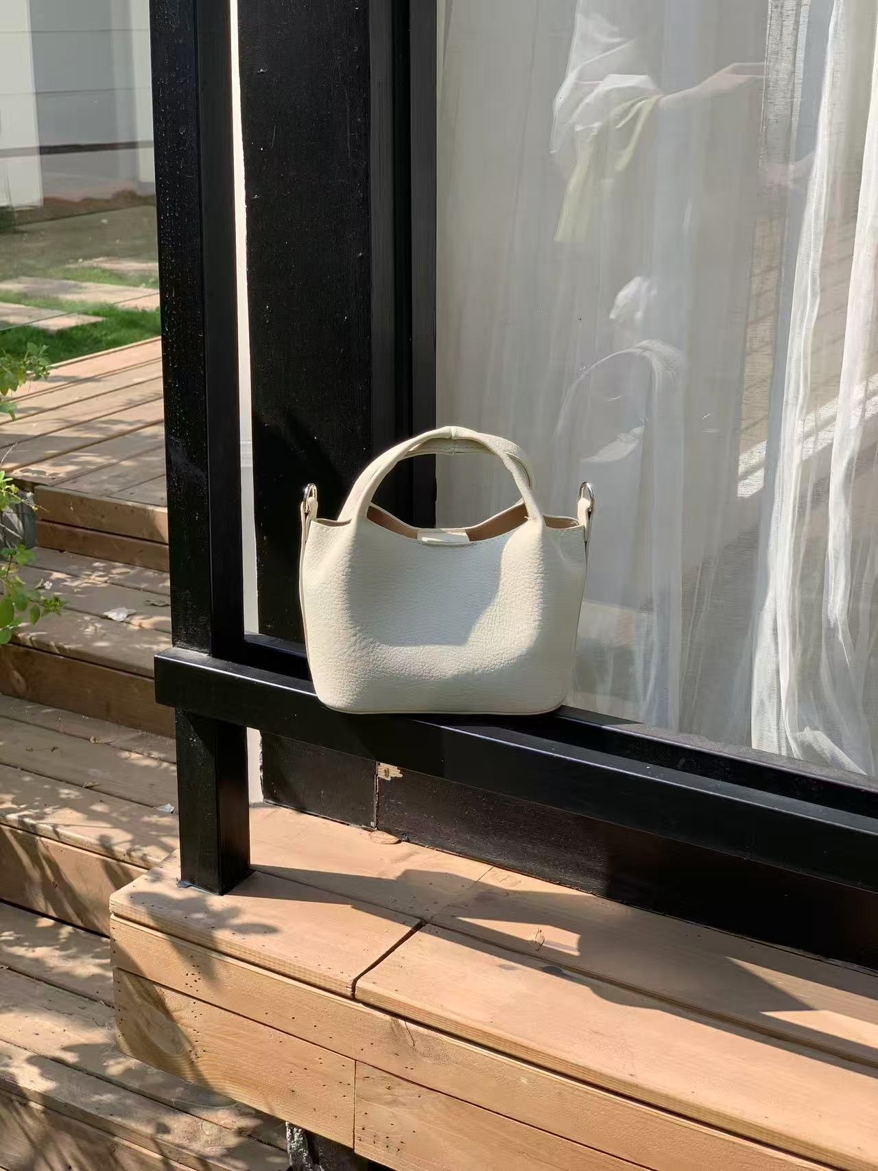 レザー調Dリングマグネットボタン無地ショルダーバッグポーチ付 | 詳細画像18