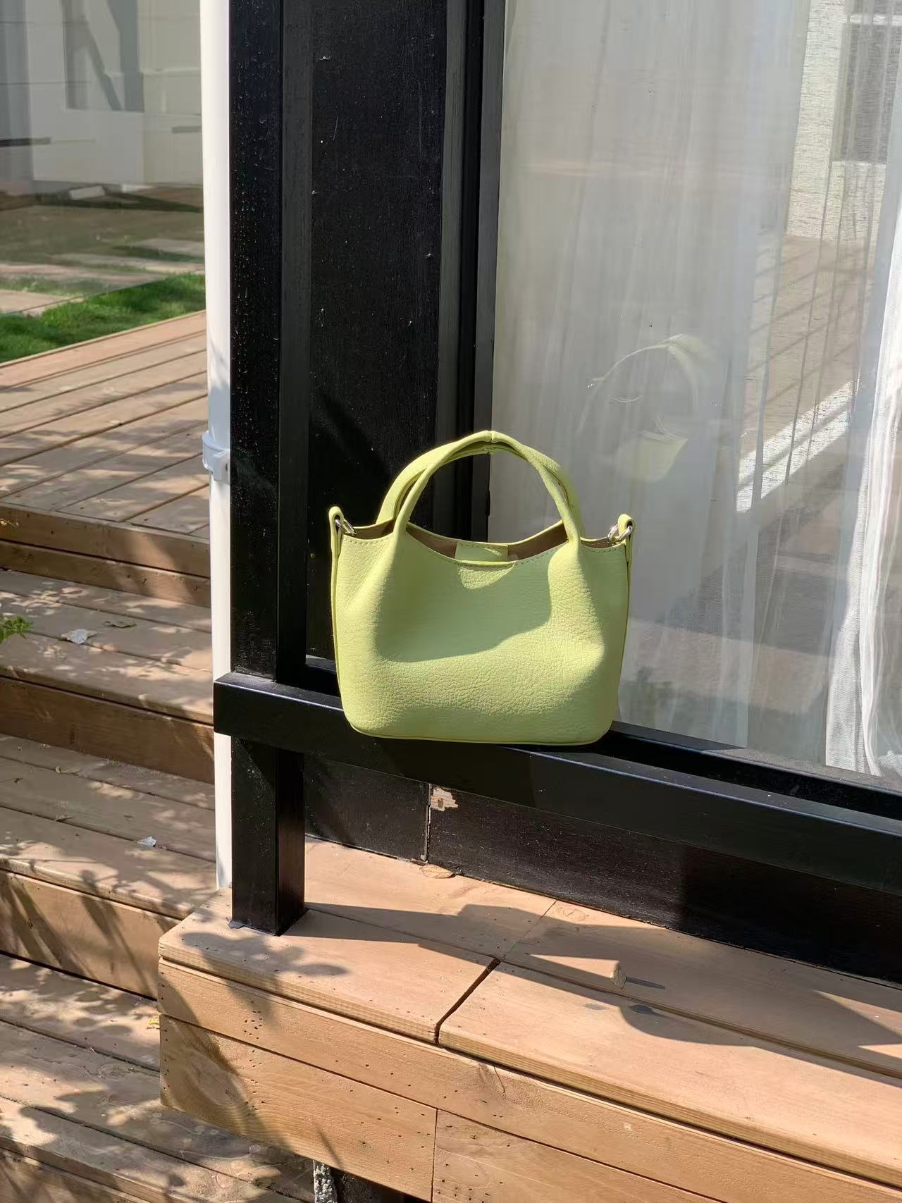 レザー調Dリングマグネットボタン無地ショルダーバッグポーチ付 | 詳細画像22