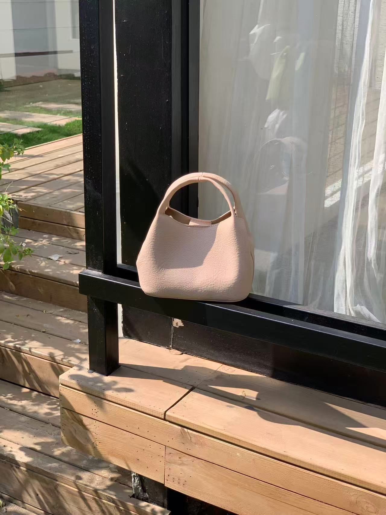 レザー調Dリングマグネットボタン無地ショルダーバッグポーチ付 | 詳細画像19