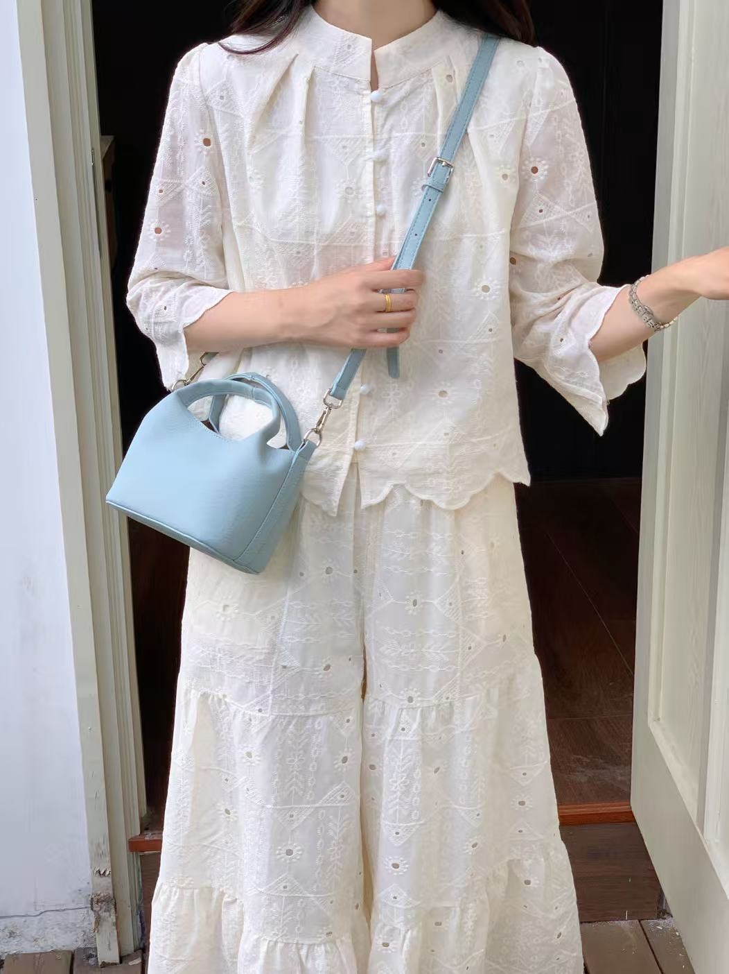 レザー調Dリングマグネットボタン無地ショルダーバッグポーチ付 | 詳細画像14