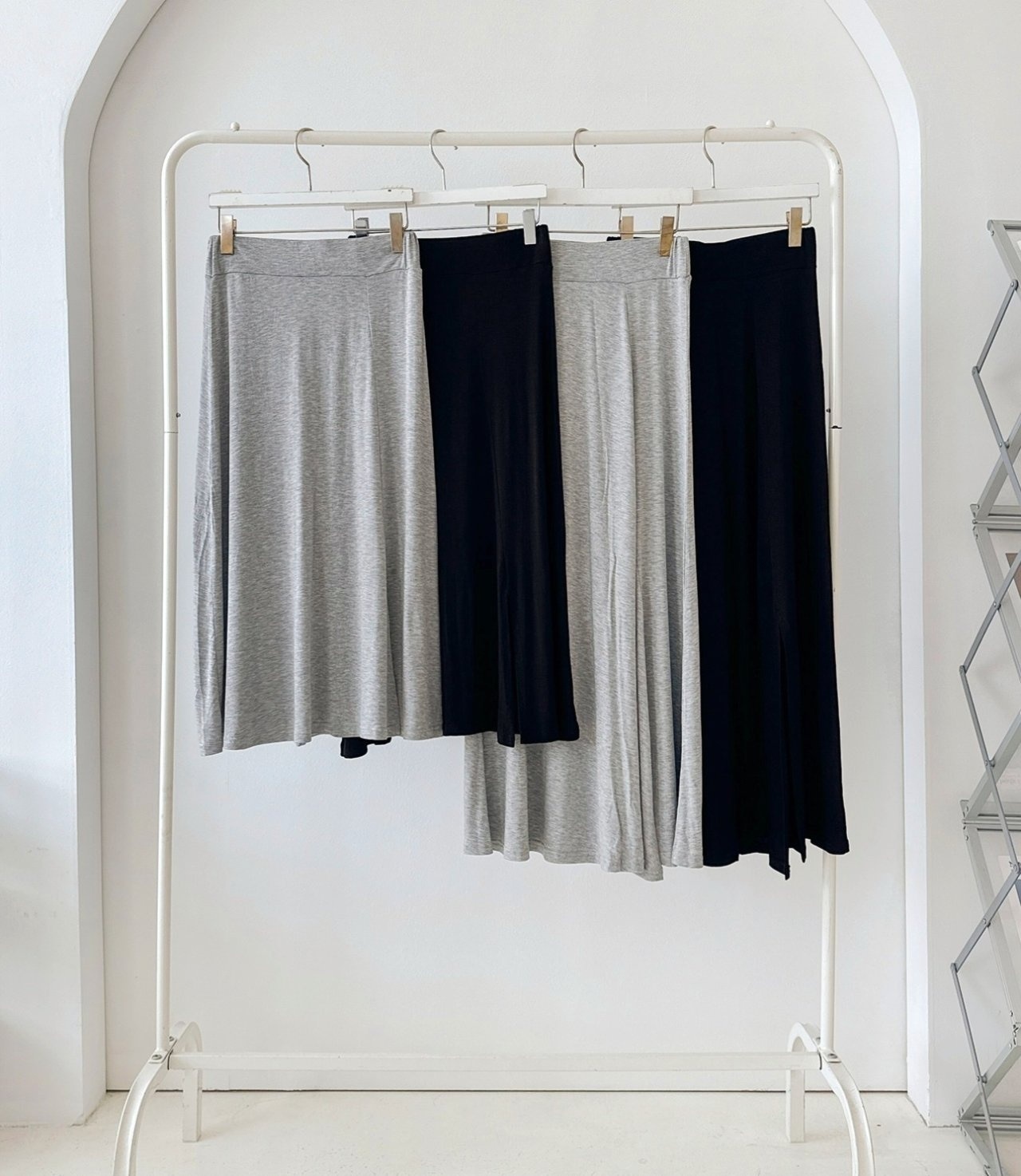 ストレッチスリットフレアAライン無地スカート[選べる丈] | 詳細画像19