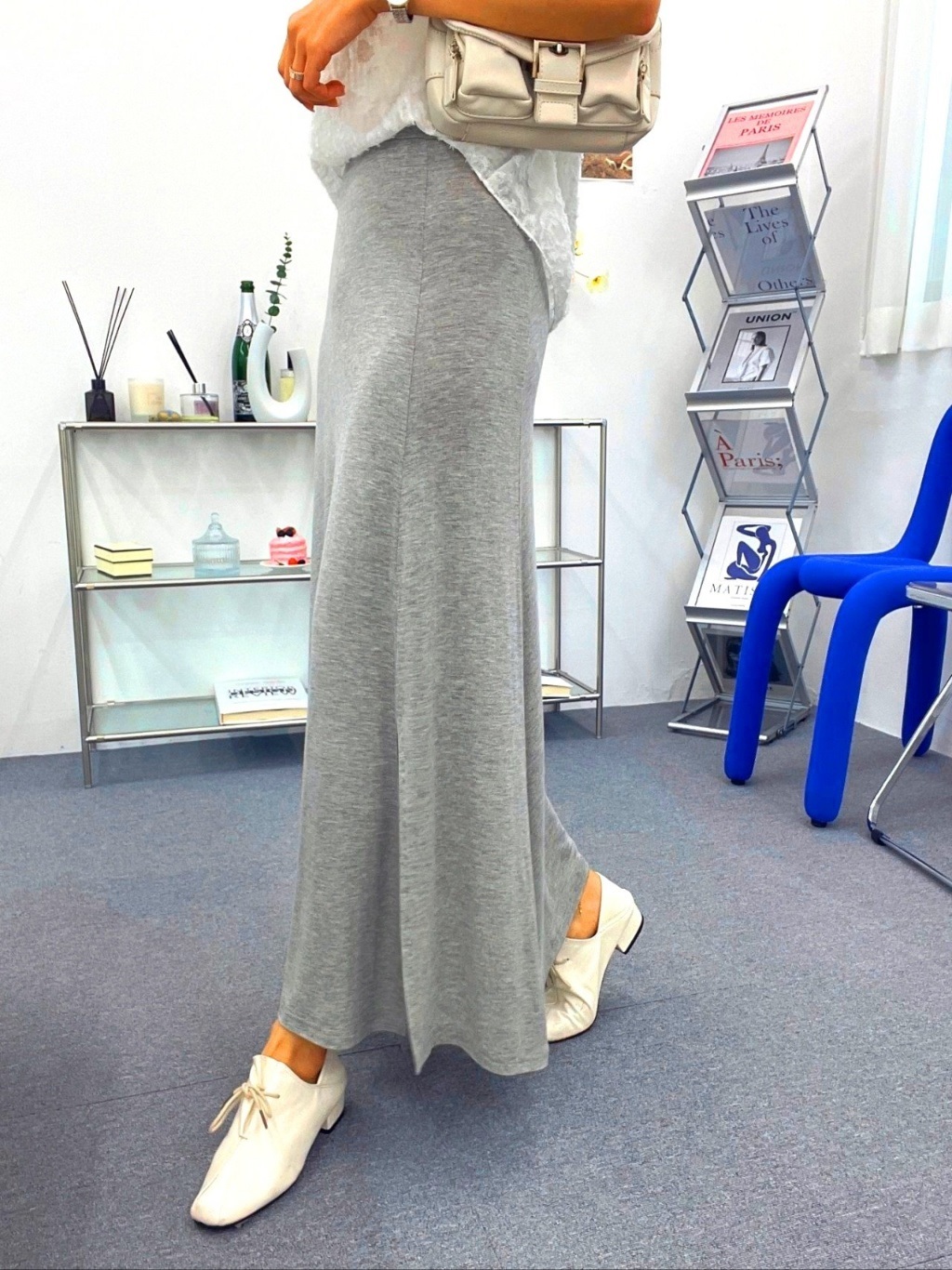 ストレッチスリットフレアAライン無地スカート[選べる丈] | 詳細画像8