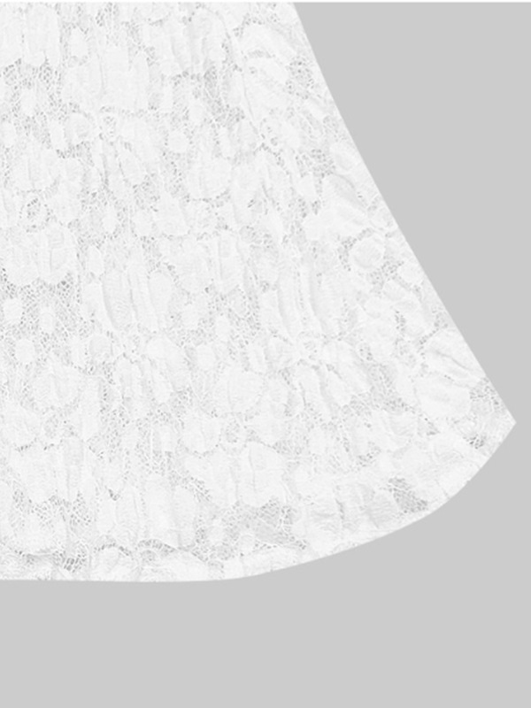 花柄レースウエストゴムロングフレアマーメイドスカート | 詳細画像8