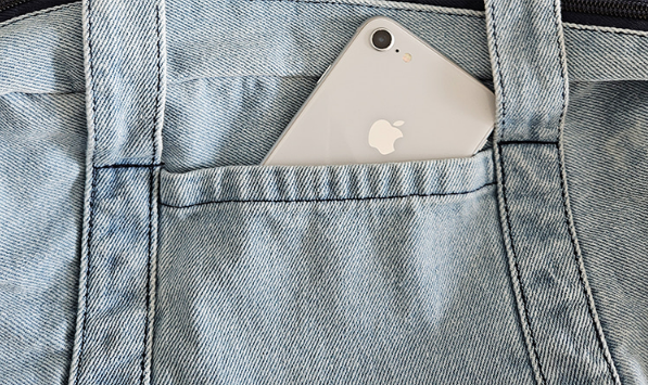 デニムジップアップポケットライトブルーディープブルートートバッグポーチ付 | 詳細画像25