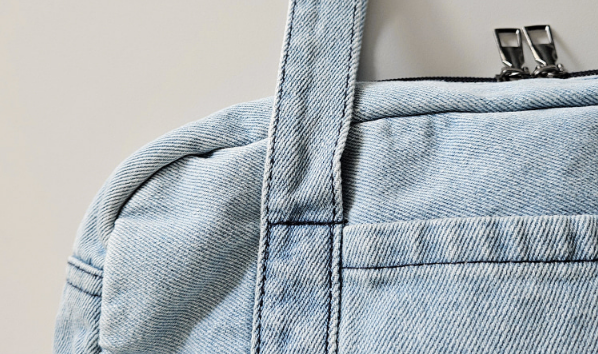 デニムジップアップポケットライトブルーディープブルートートバッグポーチ付 | 詳細画像28