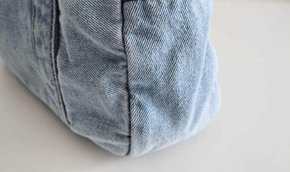 デニムジップアップポケットライトブルーディープブルートートバッグポーチ付 | 詳細画像29