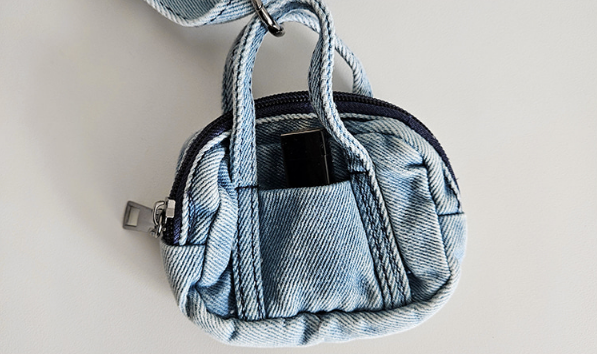 デニムジップアップポケットライトブルーディープブルートートバッグポーチ付 | 詳細画像30