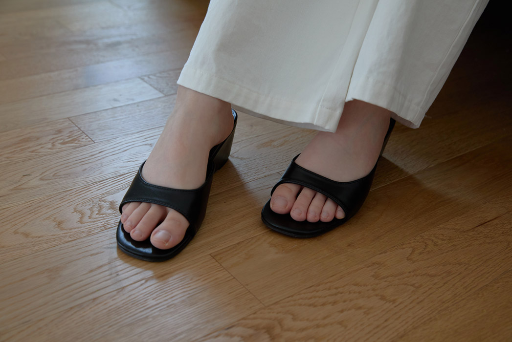 レザー調ベーシック無地ヒールサンダルSS | 詳細画像4