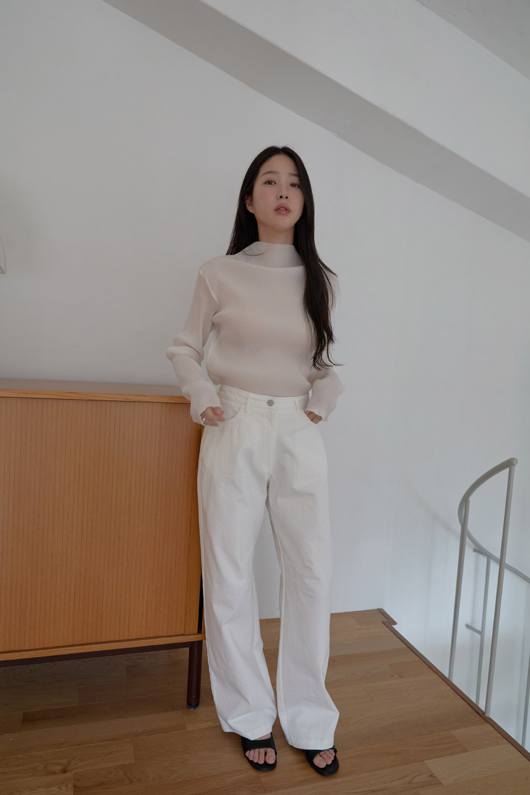 レザー調ベーシック無地ヒールサンダルSS | 詳細画像9