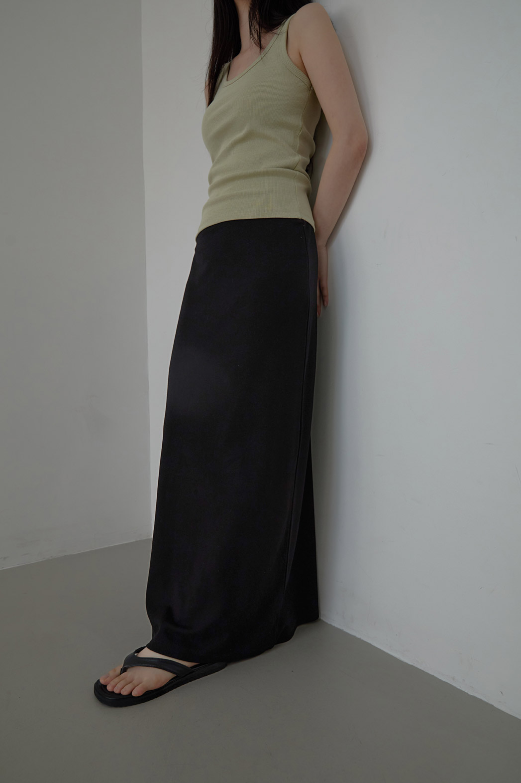 ストレッチコットンゴムHライン(ロング丈)無地スカートSS | 詳細画像16