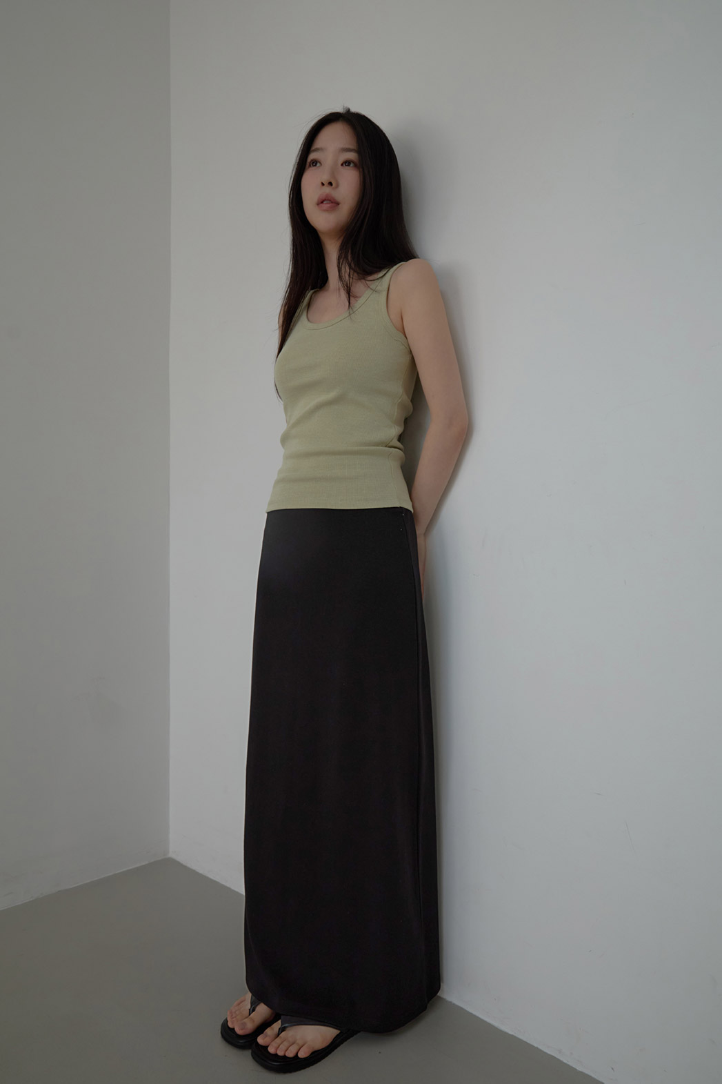 ストレッチコットンゴムHライン(ロング丈)無地スカートSS | 詳細画像17