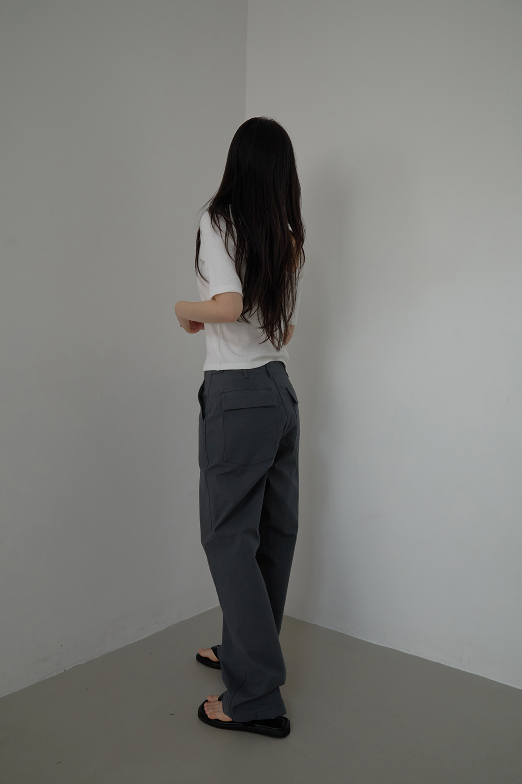 ストレッチコットンアジャストワイド無地パンツオールシーズン | 詳細画像21