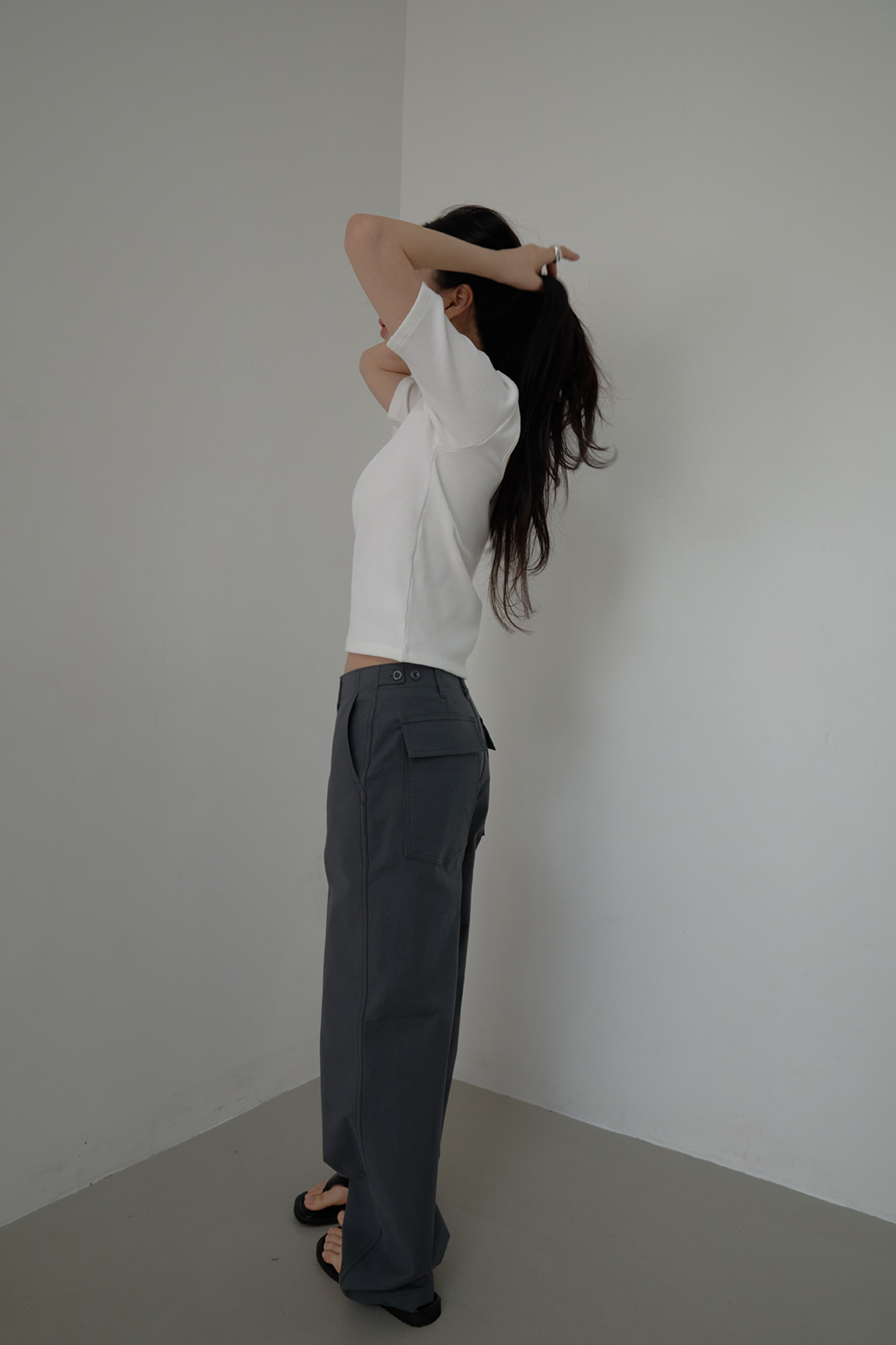 ストレッチコットンアジャストワイド無地パンツオールシーズン | 詳細画像22