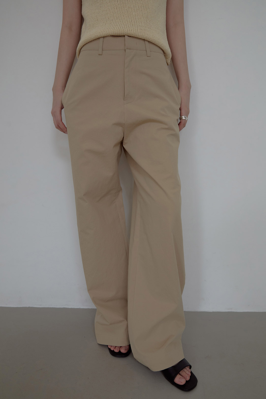 コットンベーシックワイド無地パンツオールシーズン | 詳細画像12