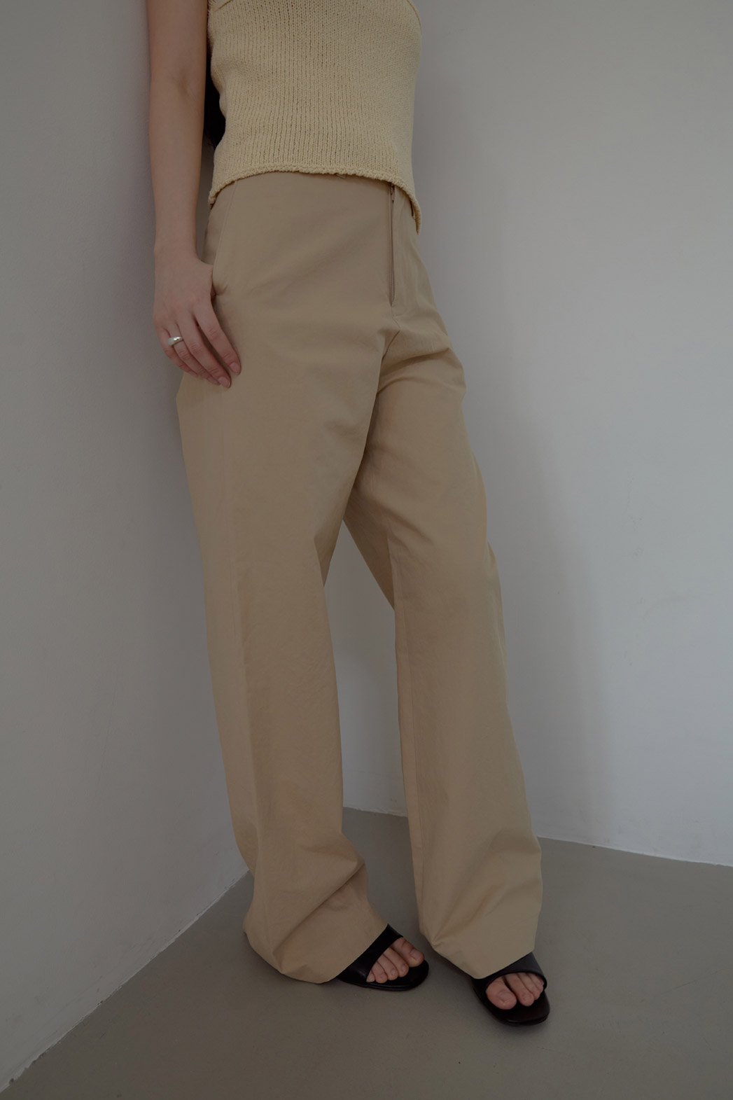 コットンベーシックワイド無地パンツオールシーズン | 詳細画像8