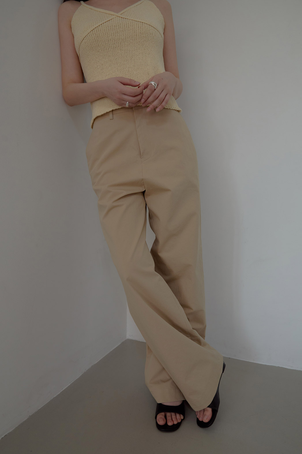 コットンベーシックワイド無地パンツオールシーズン | 詳細画像10