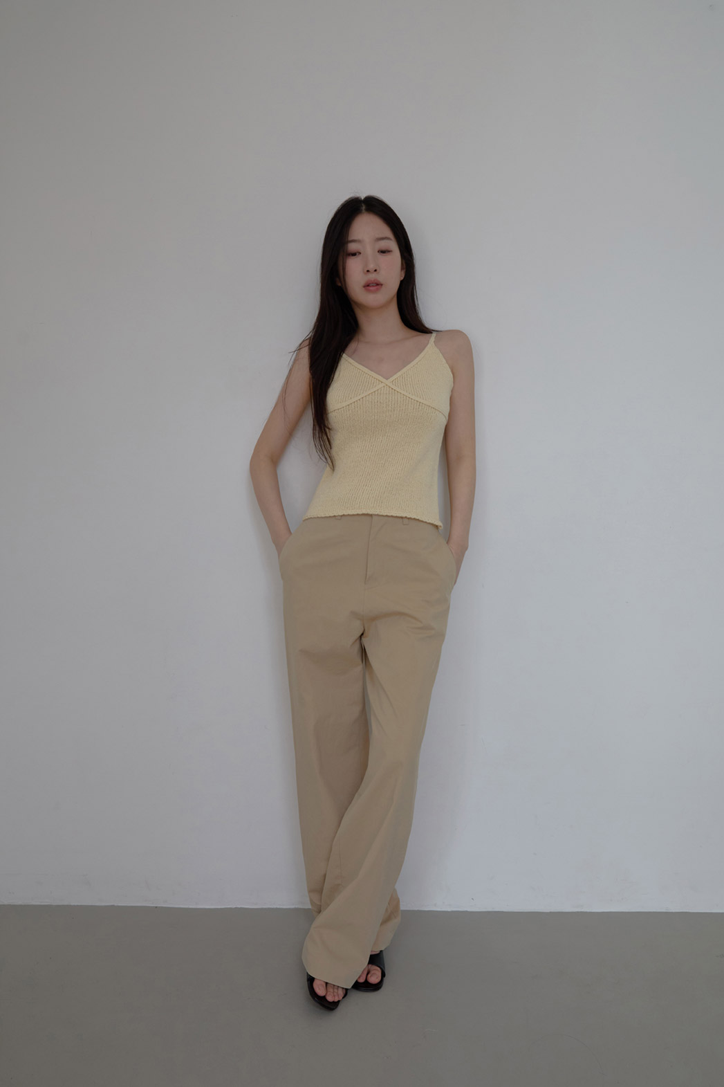 コットンベーシックワイド無地パンツオールシーズン | 詳細画像4