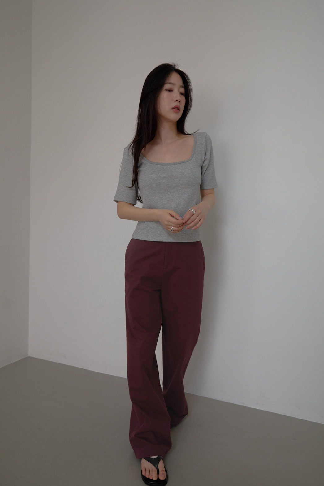 コットンベーシックワイド無地パンツオールシーズン | 詳細画像19