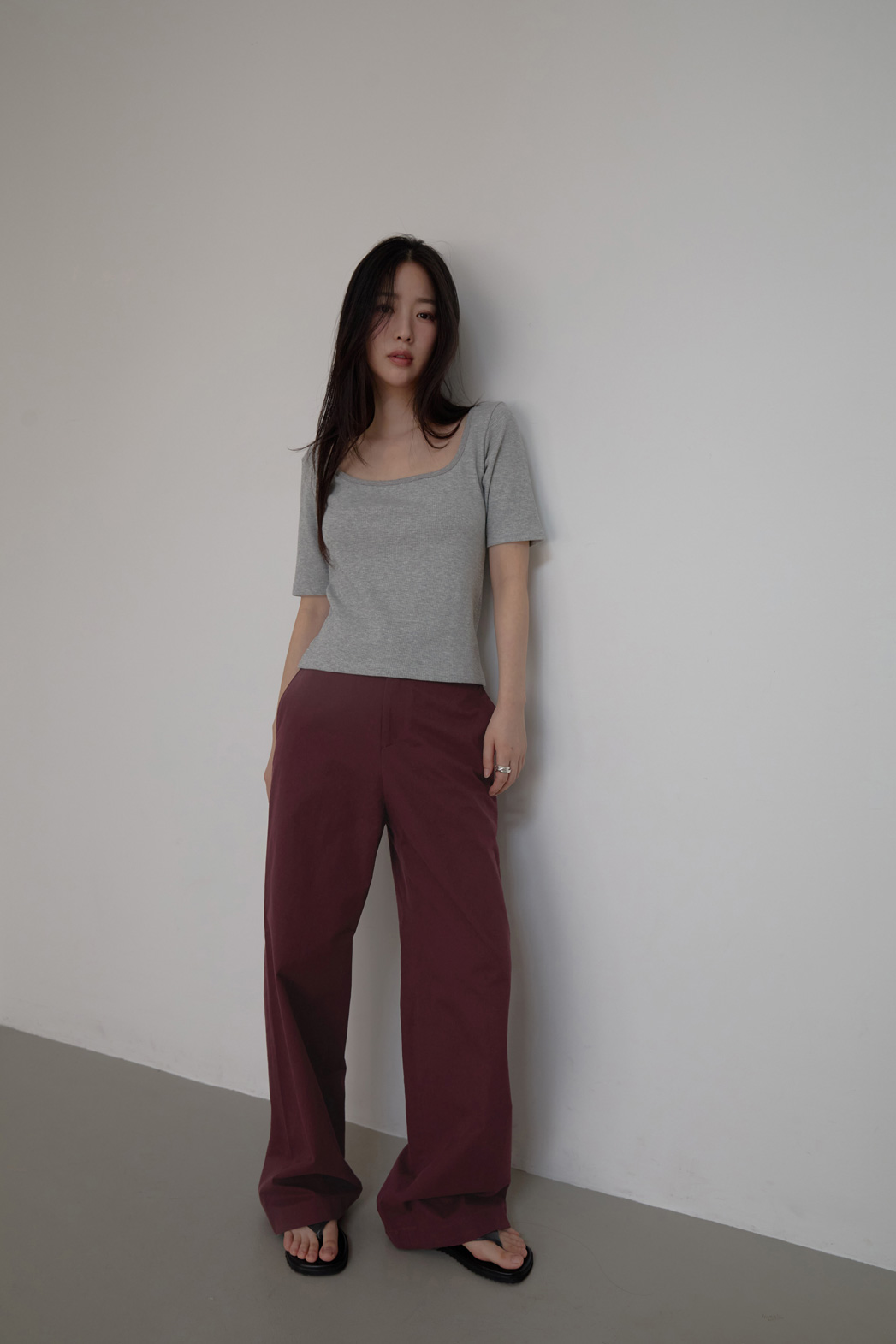 コットンベーシックワイド無地パンツオールシーズン | 詳細画像22