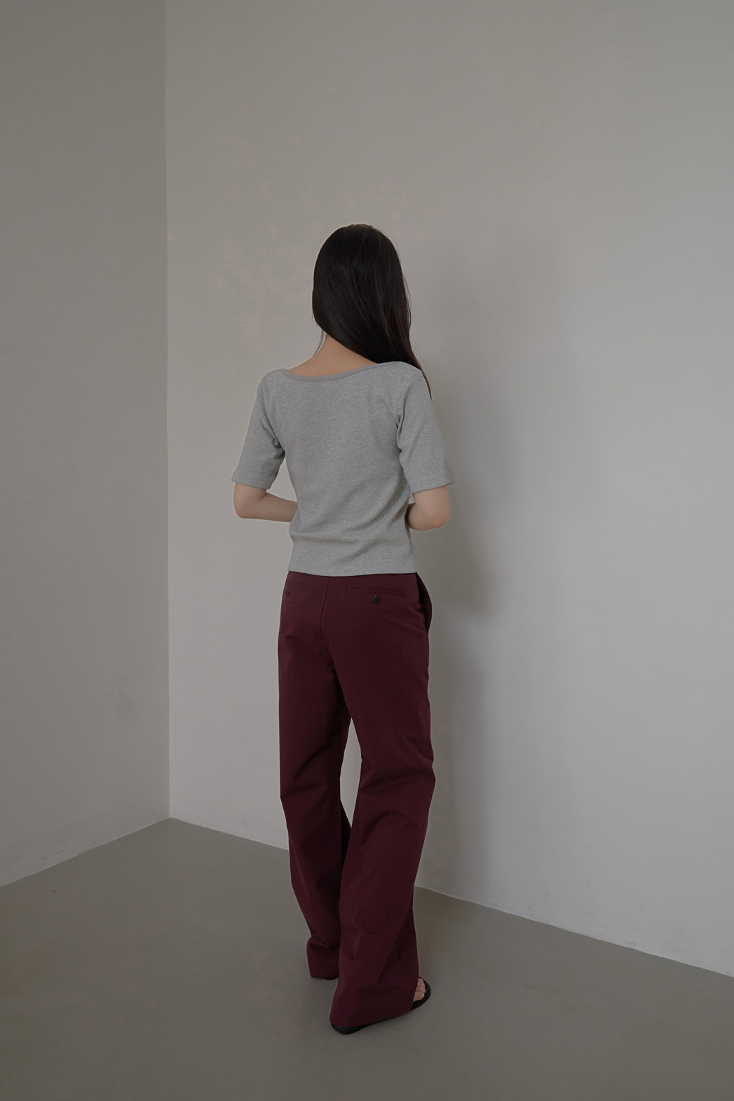 コットンベーシックワイド無地パンツオールシーズン | 詳細画像26