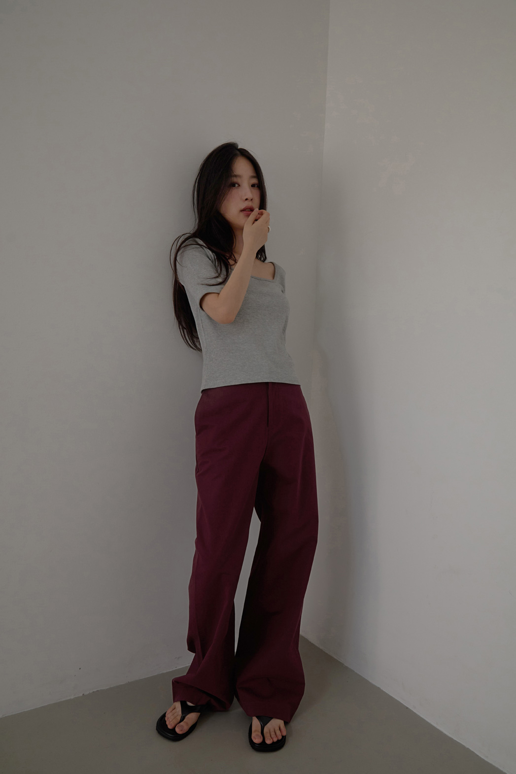 コットンベーシックワイド無地パンツオールシーズン | 詳細画像28