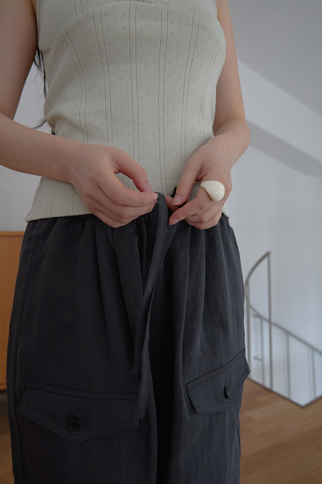 ナイロンゴムベーシックワイド無地パンツストラップ付SS | 詳細画像12