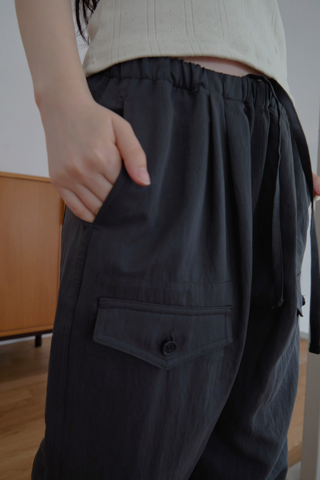 ナイロンゴムベーシックワイド無地パンツストラップ付SS | 詳細画像13