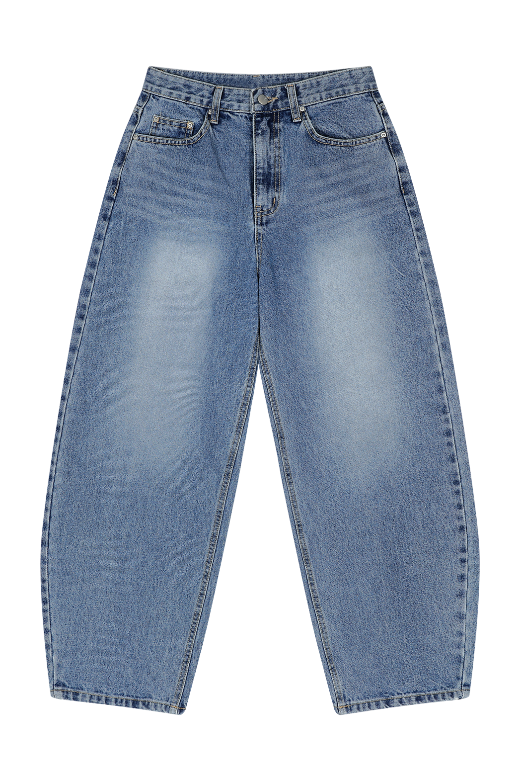 コットンベーシックワイド無地デニムパンツオールシーズン | 詳細画像13