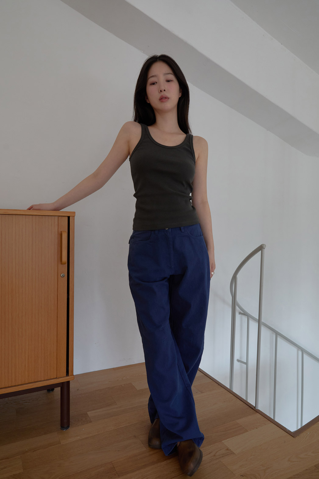 コットンベーシックワイド無地パンツオールシーズン | 詳細画像2