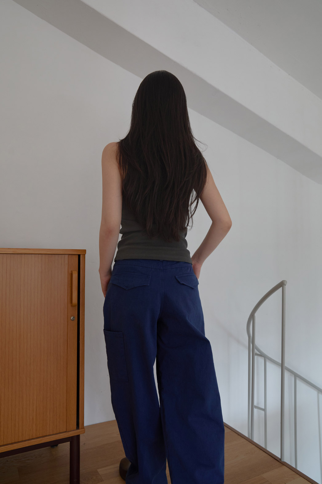 コットンベーシックワイド無地パンツオールシーズン | 詳細画像3