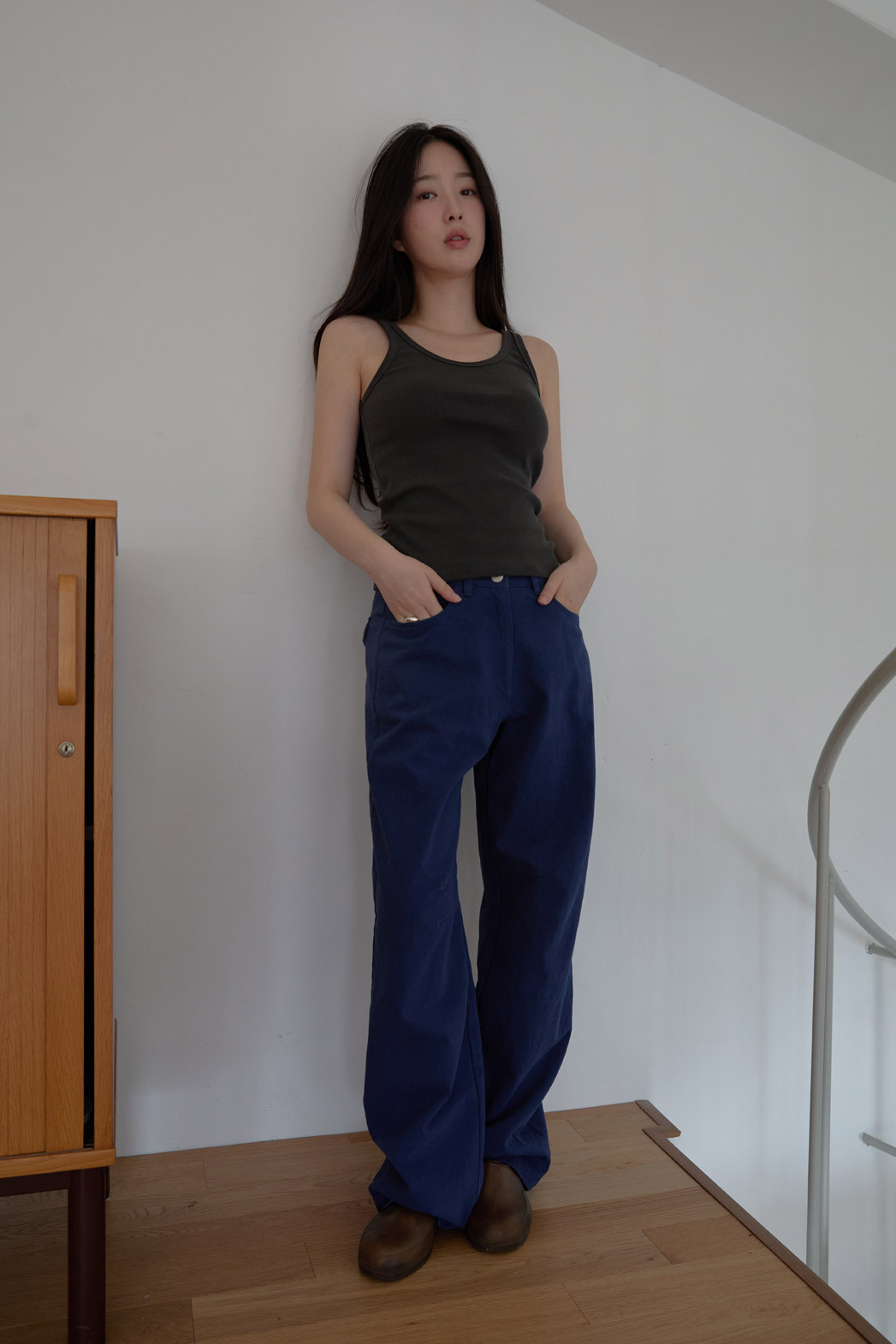 コットンベーシックワイド無地パンツオールシーズン | 詳細画像4