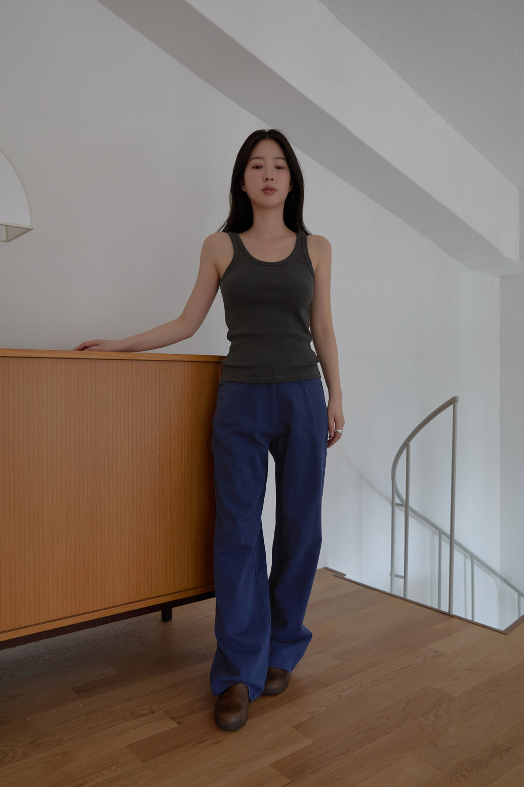 コットンベーシックワイド無地パンツオールシーズン | 詳細画像5