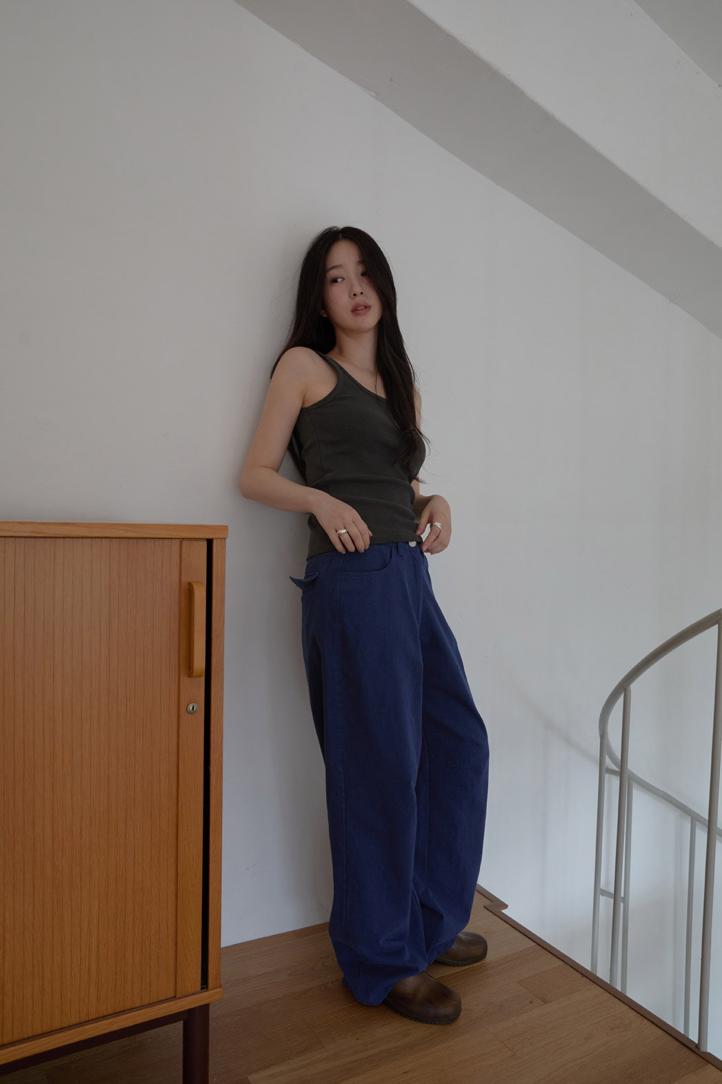 コットンベーシックワイド無地パンツオールシーズン | 詳細画像10