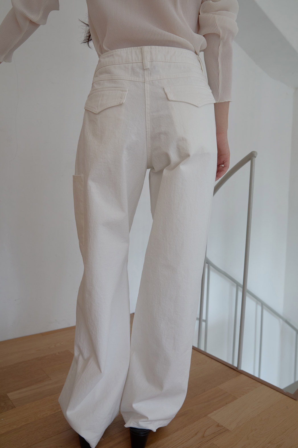 コットンベーシックワイド無地パンツオールシーズン | 詳細画像19