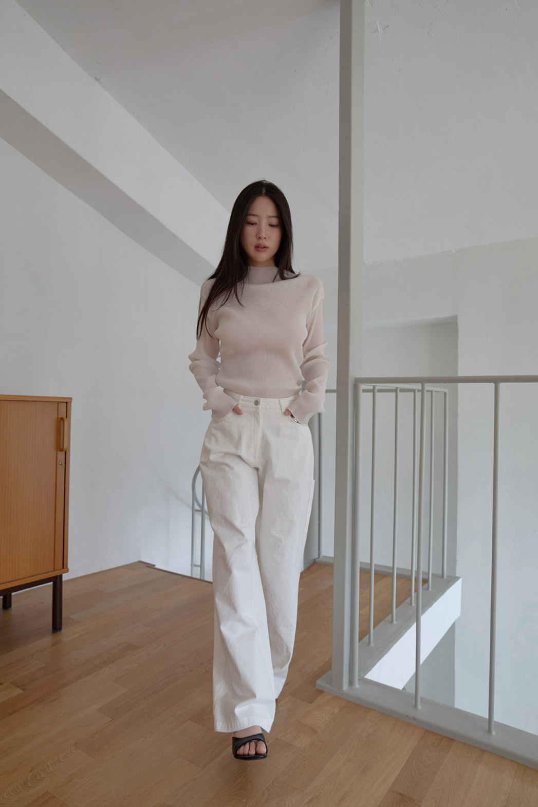 コットンベーシックワイド無地パンツオールシーズン | 詳細画像23