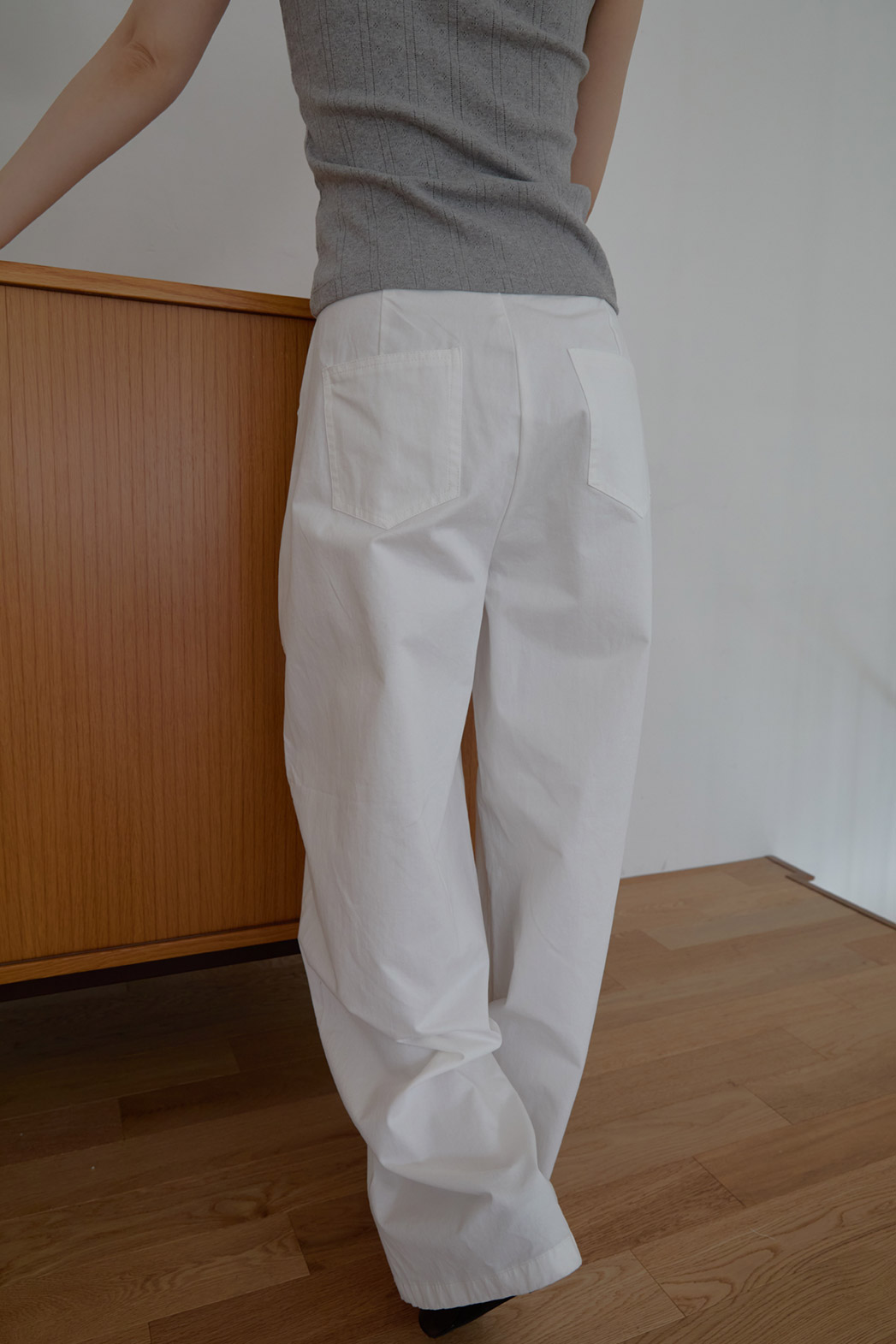 コットンベーシックワイド無地パンツSS | 詳細画像14