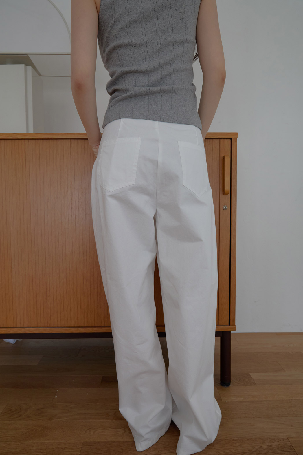 コットンベーシックワイド無地パンツSS | 詳細画像16