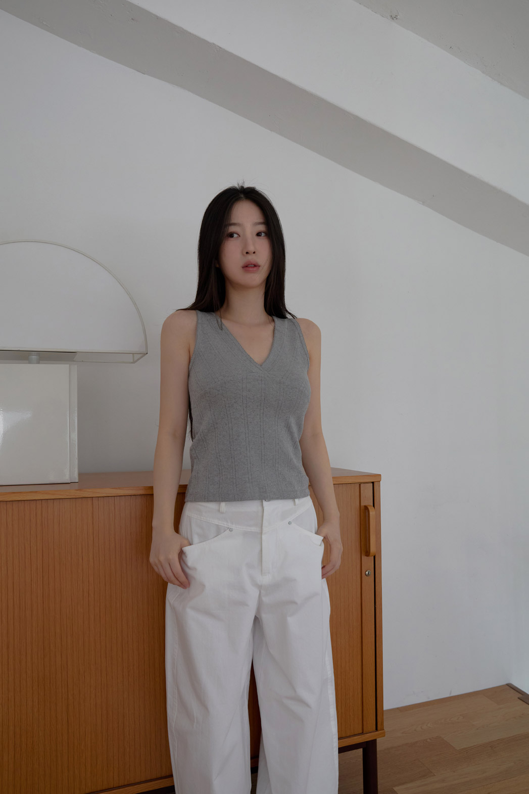 コットンベーシックワイド無地パンツSS | 詳細画像10