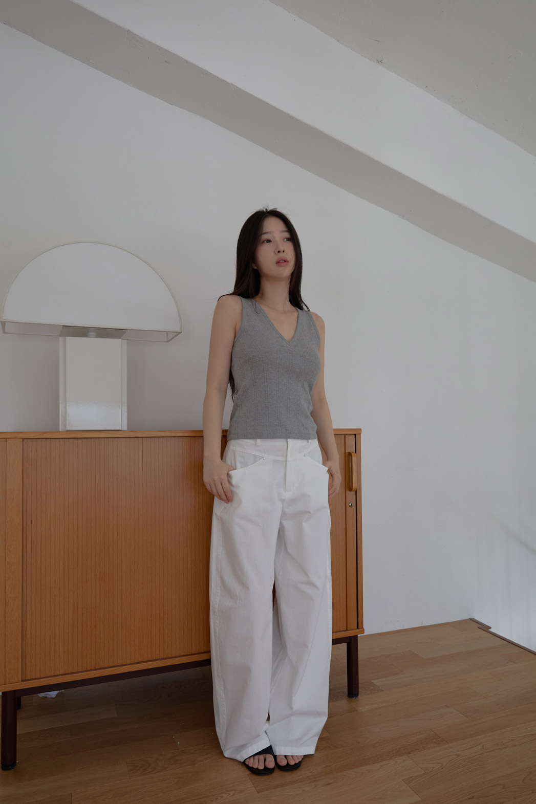 コットンベーシックワイド無地パンツSS | 詳細画像11