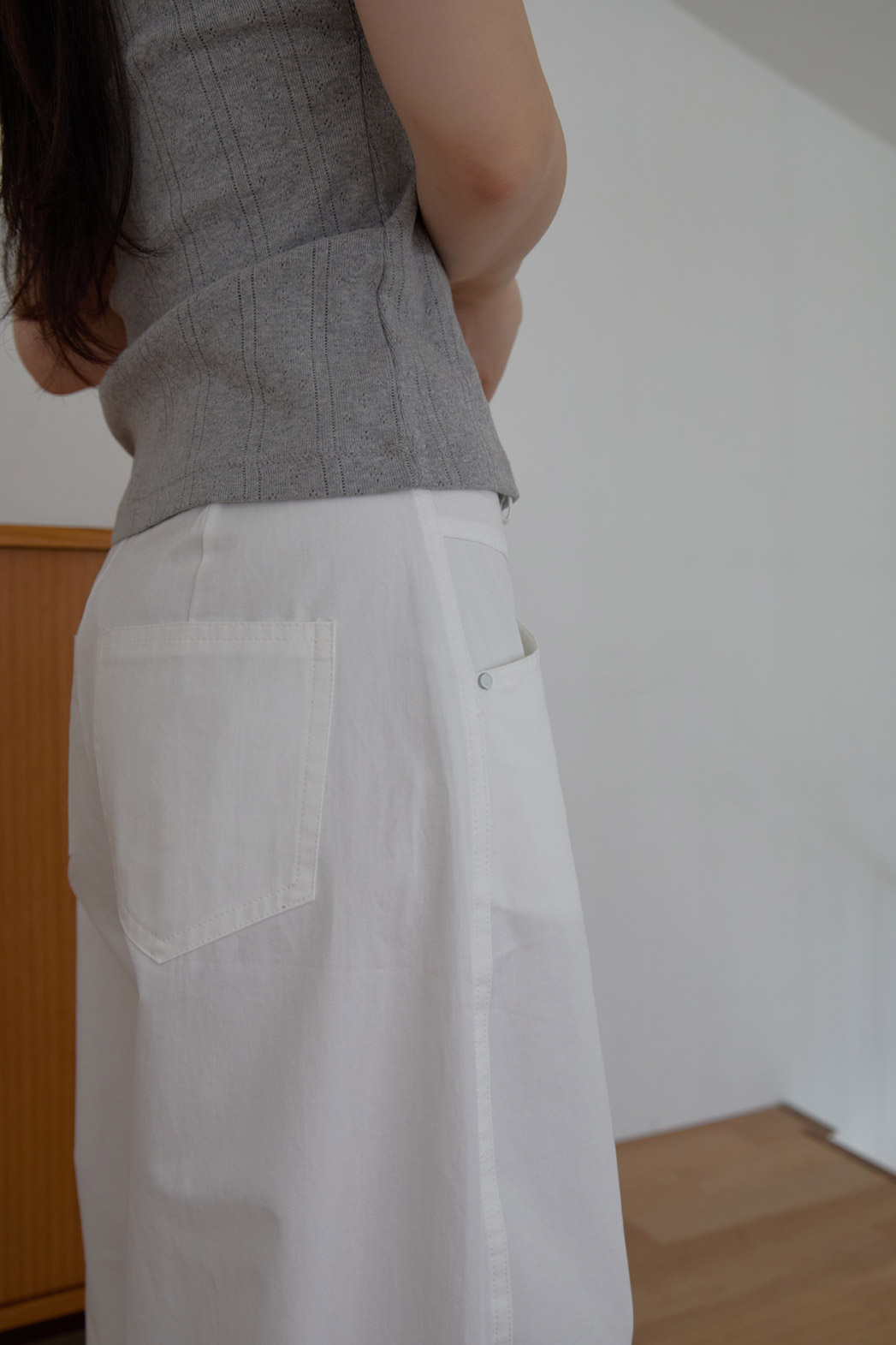 コットンベーシックワイド無地パンツSS | 詳細画像15