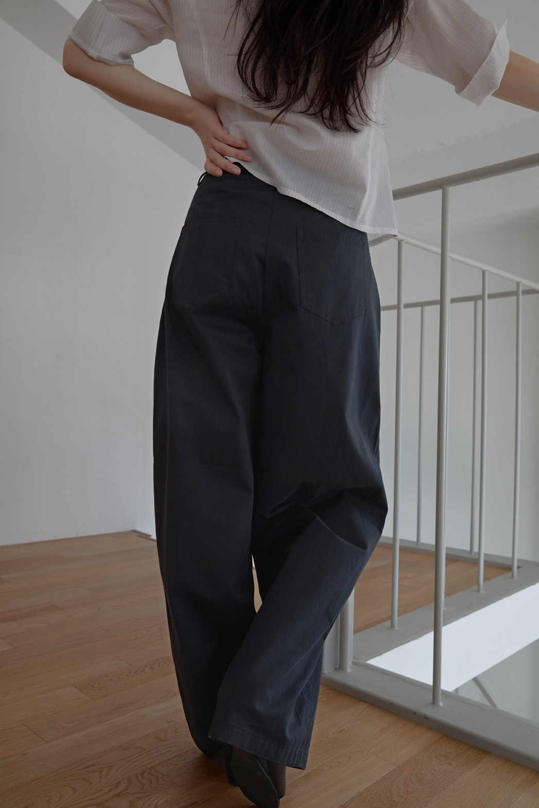 コットンベーシックワイド無地パンツSS | 詳細画像17
