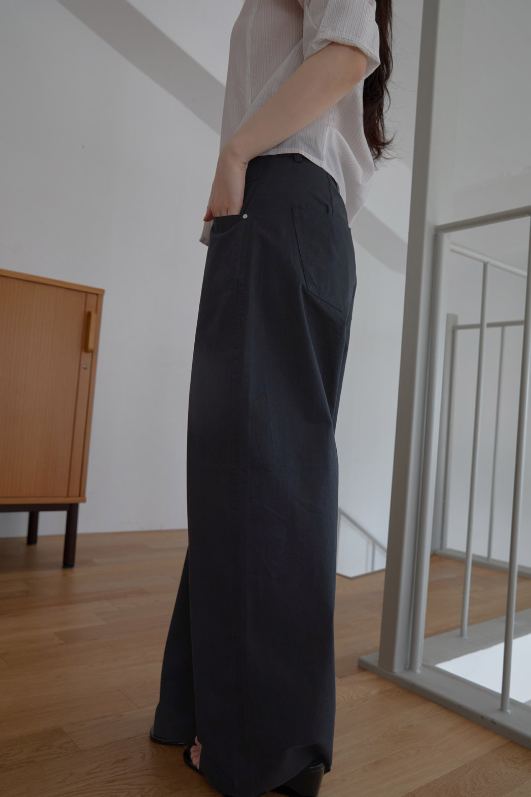 コットンベーシックワイド無地パンツSS | 詳細画像18