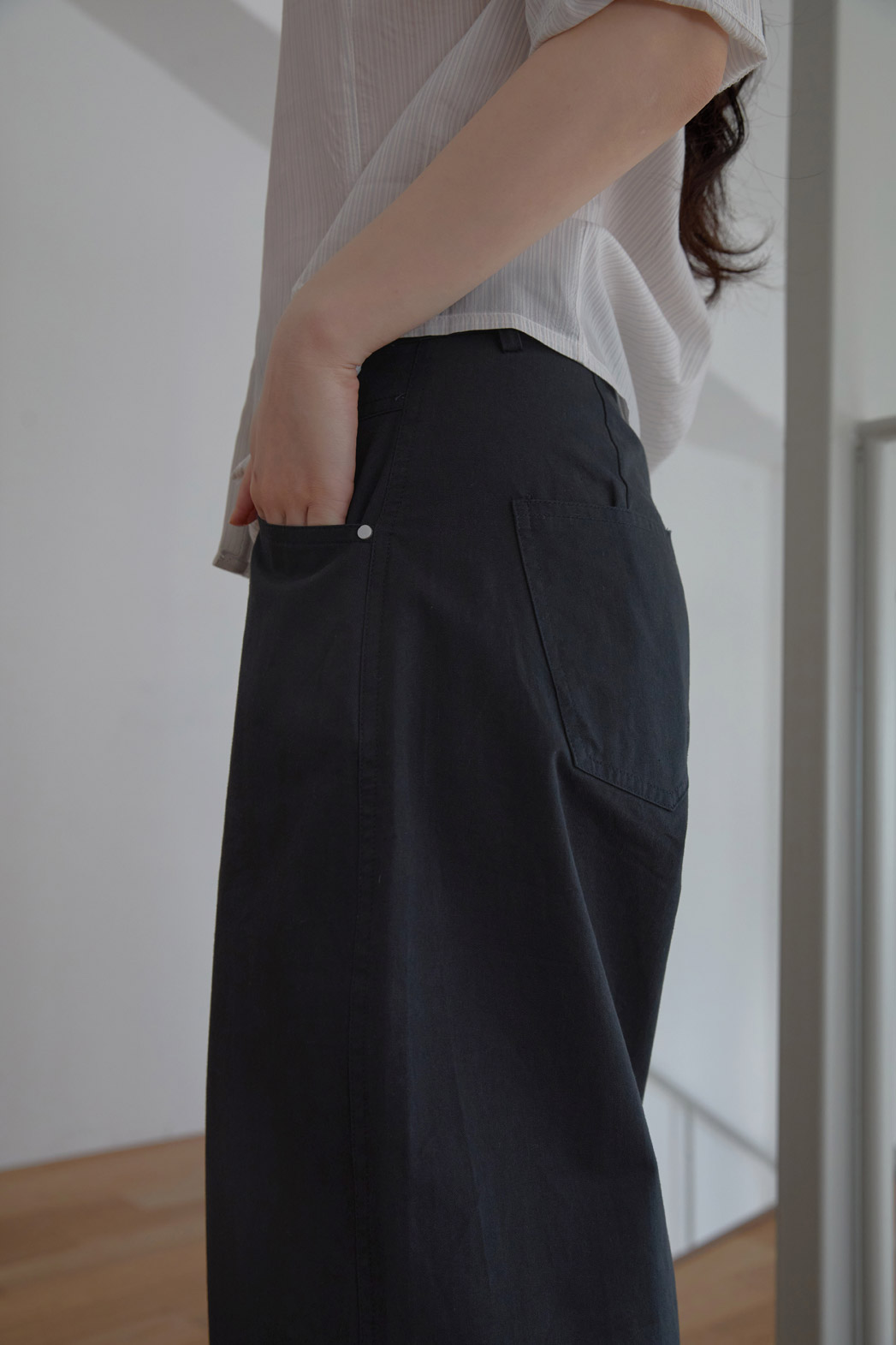 コットンベーシックワイド無地パンツSS | 詳細画像19