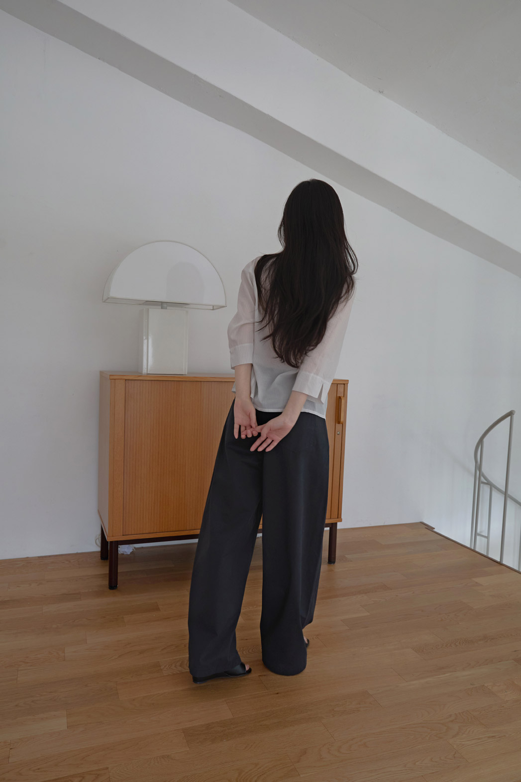 コットンベーシックワイド無地パンツSS | 詳細画像20