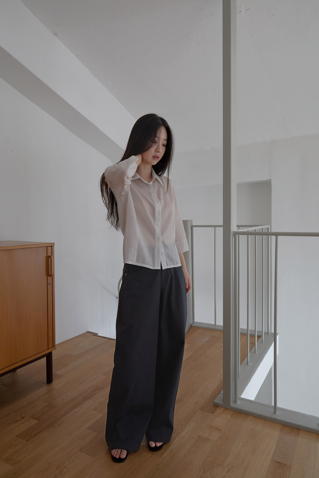 コットンベーシックワイド無地パンツSS | 詳細画像24