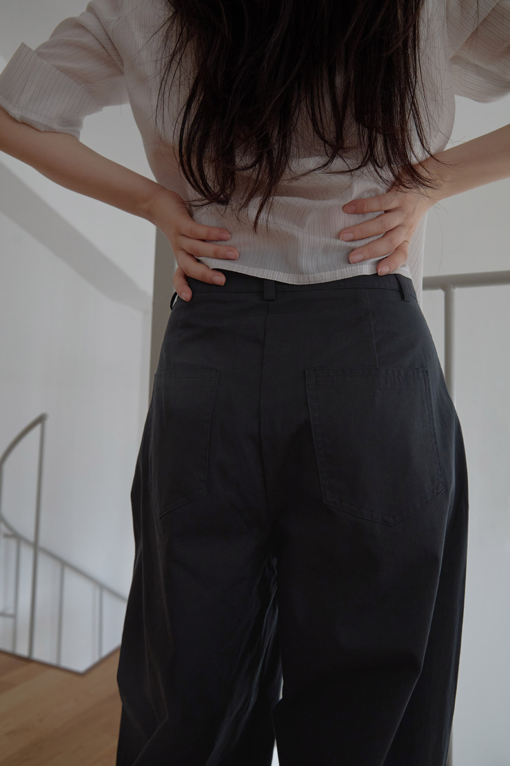 コットンベーシックワイド無地パンツSS | 詳細画像28