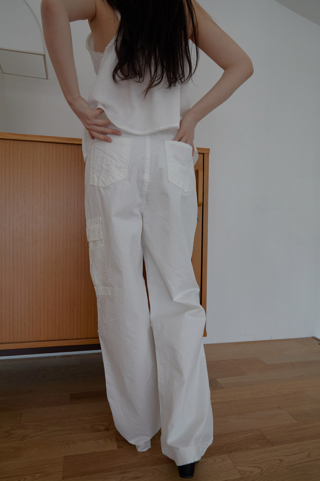 コットンアジャストベーシックワイド無地パンツSS | 詳細画像9