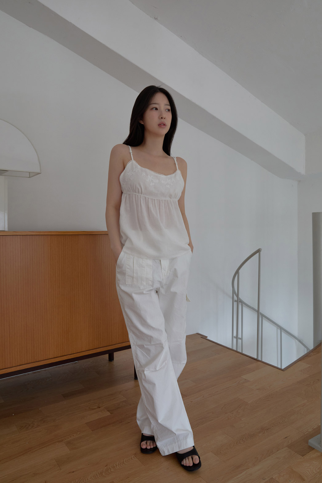 コットンアジャストベーシックワイド無地パンツSS | 詳細画像3