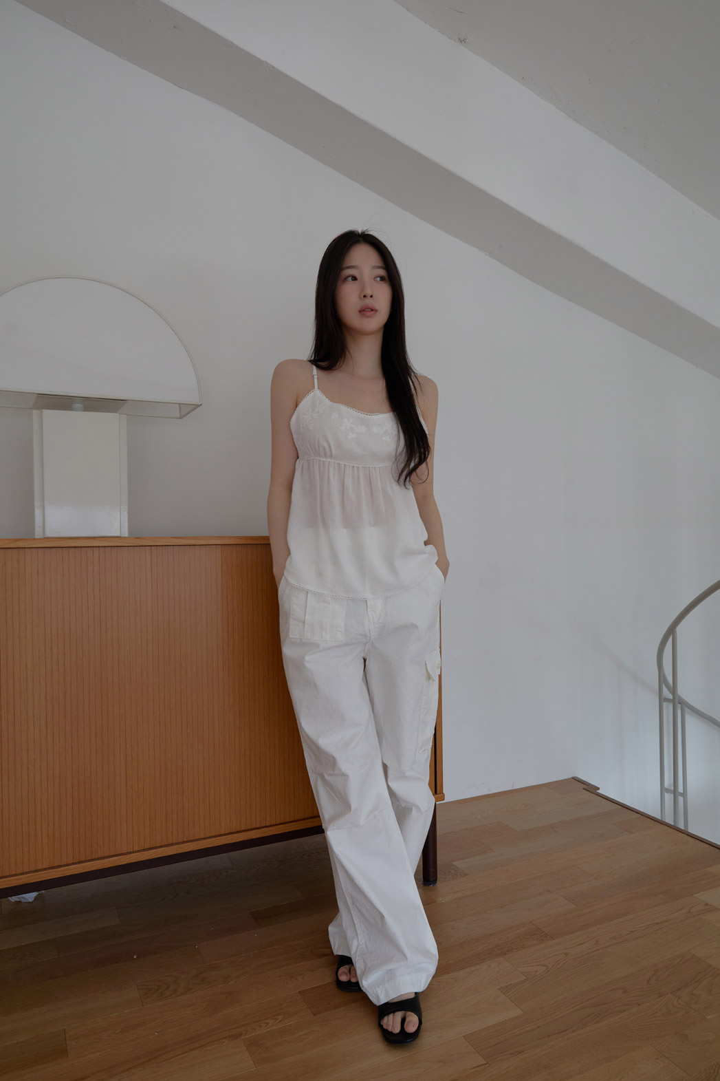 コットンアジャストベーシックワイド無地パンツSS | 詳細画像5